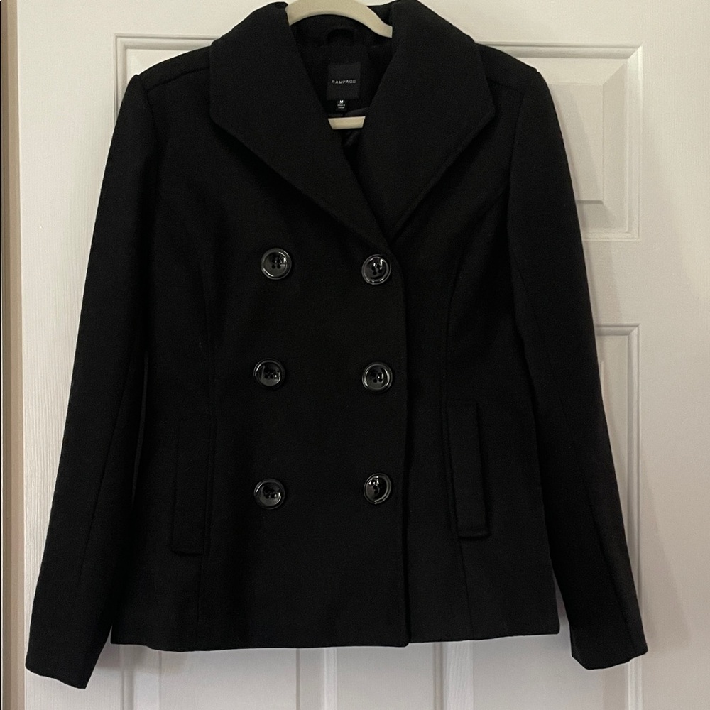 Black Double-Breasted Peacoat